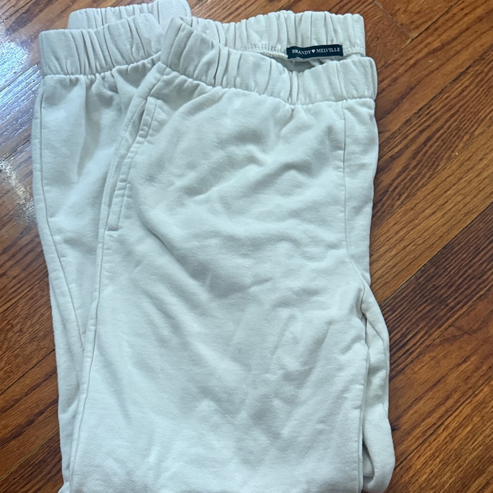 Brandy Melville Cream Jogger Pants